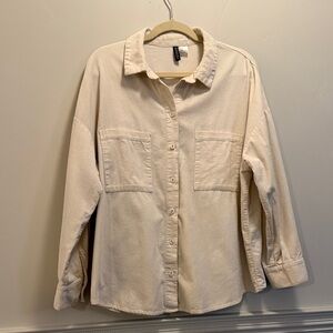 H&M Beige Ribbed Knit Top